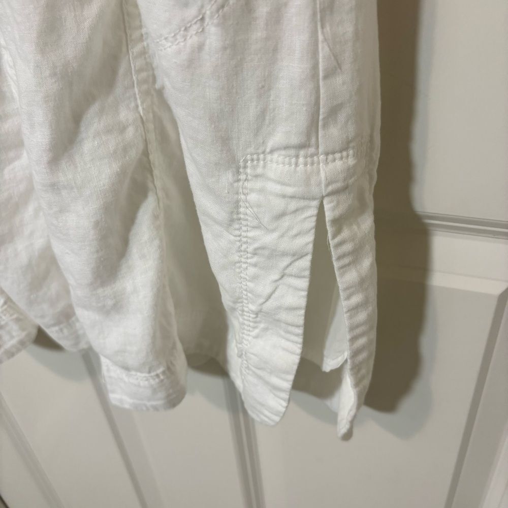 Anthropologie Maeve Women’s Elspeth Linen Button Up Shirtdress White 6P - Picture 4 of 9